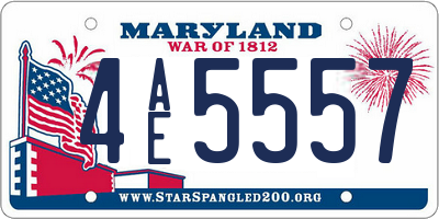 MD license plate 4AE5557