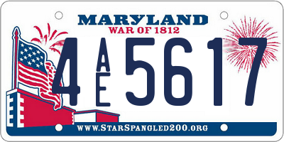 MD license plate 4AE5617