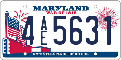 MD license plate 4AE5631