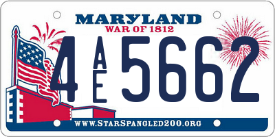MD license plate 4AE5662