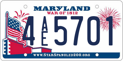 MD license plate 4AE5701
