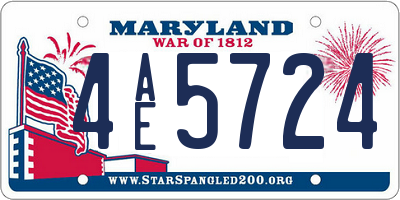MD license plate 4AE5724