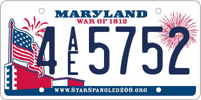 MD license plate 4AE5752