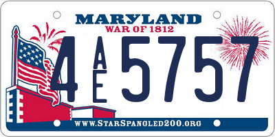 MD license plate 4AE5757