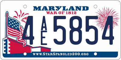MD license plate 4AE5854