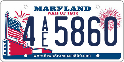 MD license plate 4AE5860