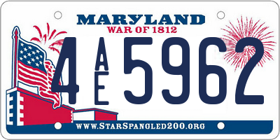 MD license plate 4AE5962