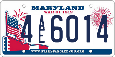 MD license plate 4AE6014