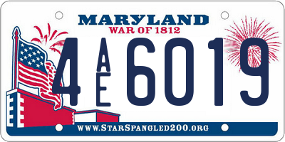 MD license plate 4AE6019
