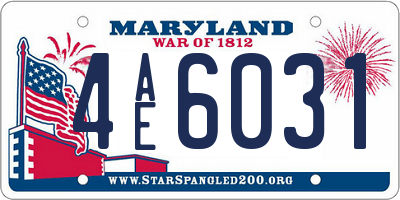 MD license plate 4AE6031