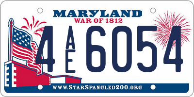 MD license plate 4AE6054