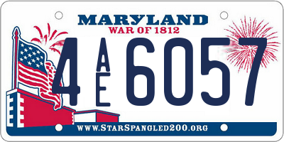 MD license plate 4AE6057