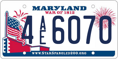 MD license plate 4AE6070