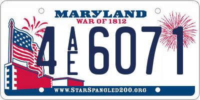 MD license plate 4AE6071