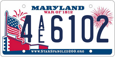 MD license plate 4AE6102