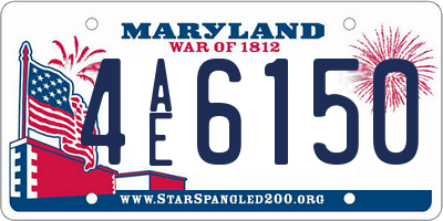 MD license plate 4AE6150