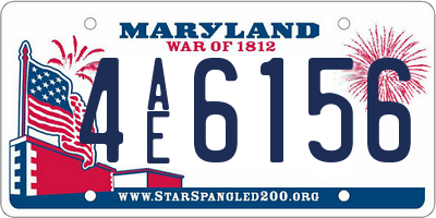 MD license plate 4AE6156