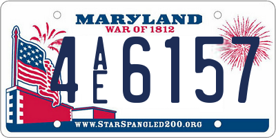 MD license plate 4AE6157