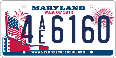 MD license plate 4AE6160