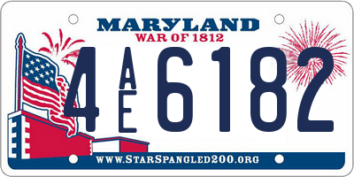 MD license plate 4AE6182