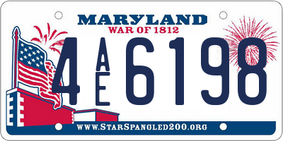 MD license plate 4AE6198