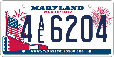 MD license plate 4AE6204