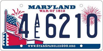 MD license plate 4AE6210