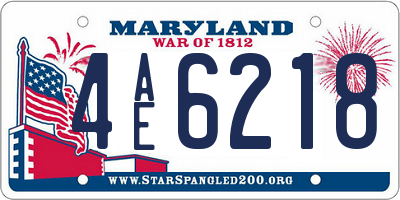 MD license plate 4AE6218
