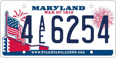 MD license plate 4AE6254