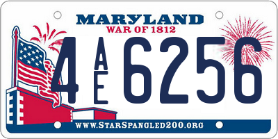 MD license plate 4AE6256
