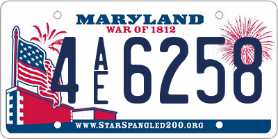 MD license plate 4AE6258