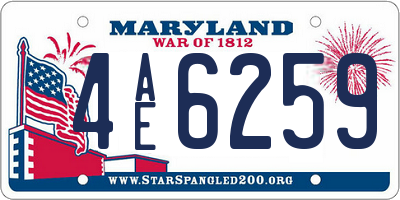 MD license plate 4AE6259