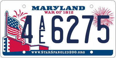 MD license plate 4AE6275