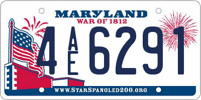 MD license plate 4AE6291