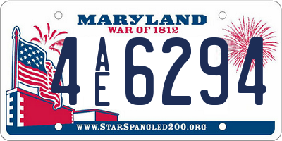 MD license plate 4AE6294