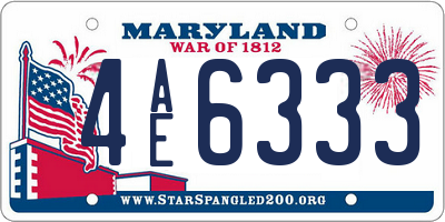 MD license plate 4AE6333