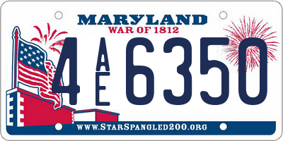 MD license plate 4AE6350