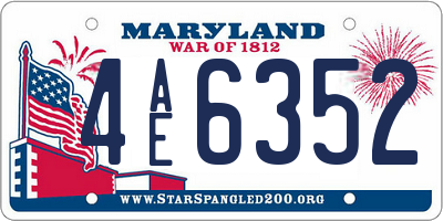 MD license plate 4AE6352