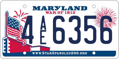 MD license plate 4AE6356