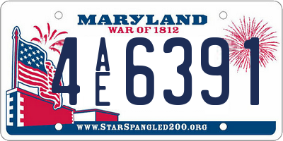 MD license plate 4AE6391