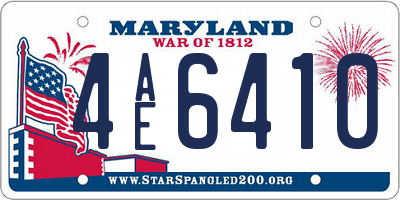 MD license plate 4AE6410