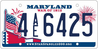 MD license plate 4AE6425