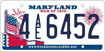 MD license plate 4AE6452