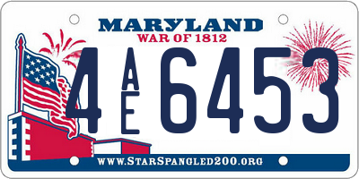 MD license plate 4AE6453