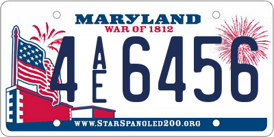 MD license plate 4AE6456