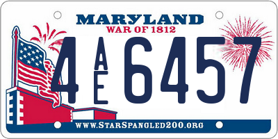MD license plate 4AE6457