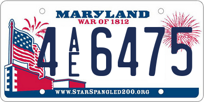 MD license plate 4AE6475