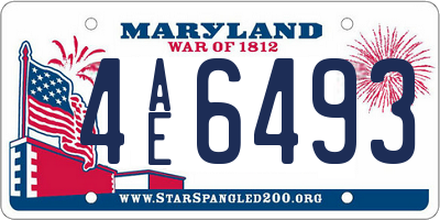 MD license plate 4AE6493