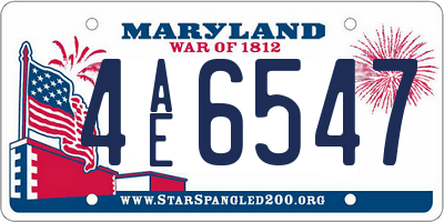 MD license plate 4AE6547