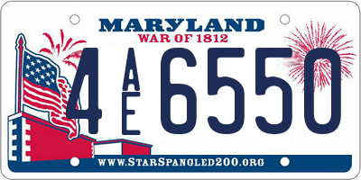 MD license plate 4AE6550
